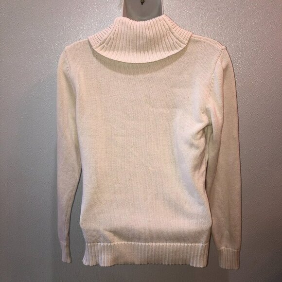 Lauren Ralph Lauren Womens Cream Ivory Knit Shawl Neck Pullover Sweater Size S - Picture 6 of 8